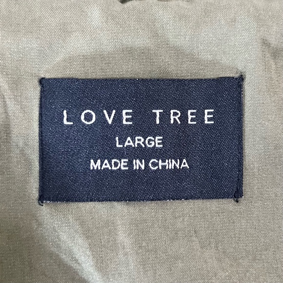 Love Tree  Size Large Green Windbreaker Jacket - Picture 7 of 7